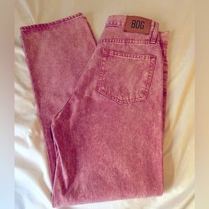 Pink Acid Wash Cowboy Mid-Rise Jeans